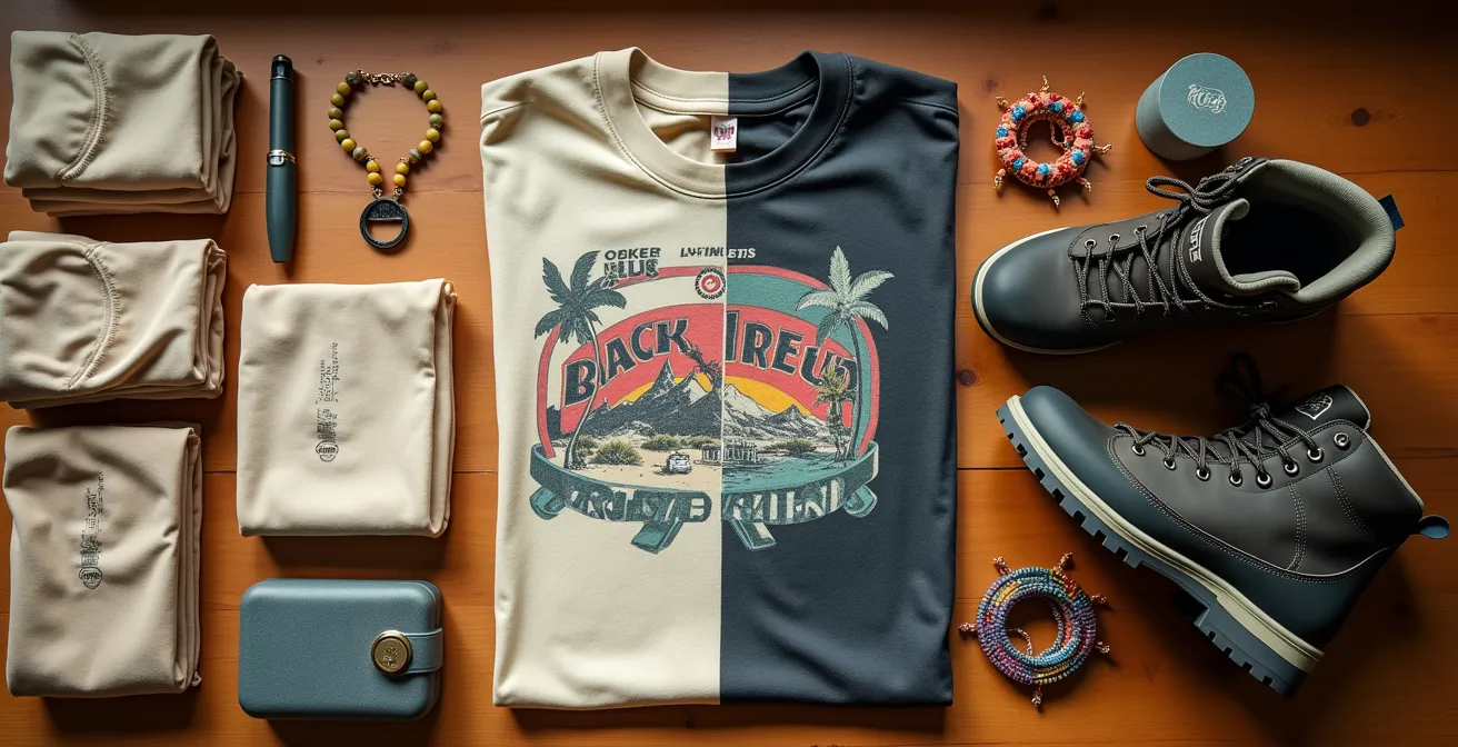 Person zeigt selbstbewusst ihre Persönlichkeit mit Band-Shirt und individuellen Accessoires