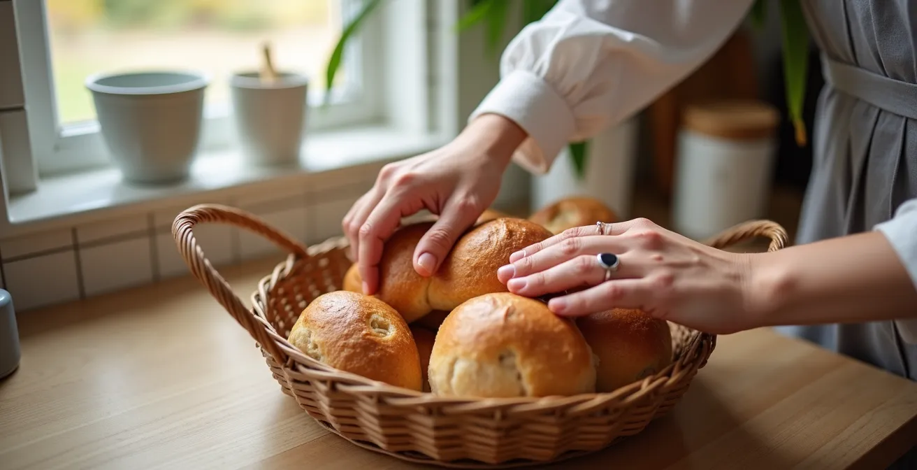 Alltägliche kleine liebevolle Gesten zwischen Partnern im deutschen Haushalt