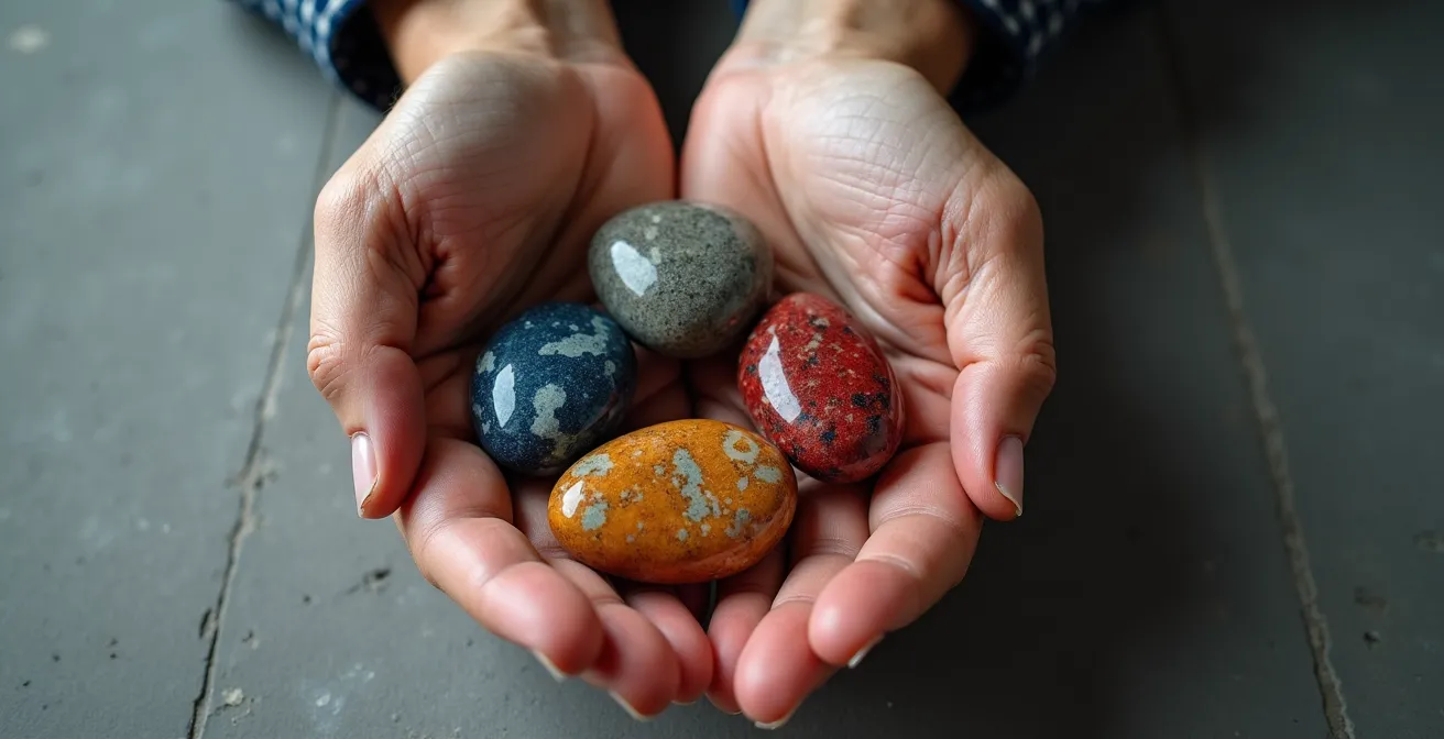 Abstrakte Darstellung verschiedener emotionaler Zustände durch Farben und Formen