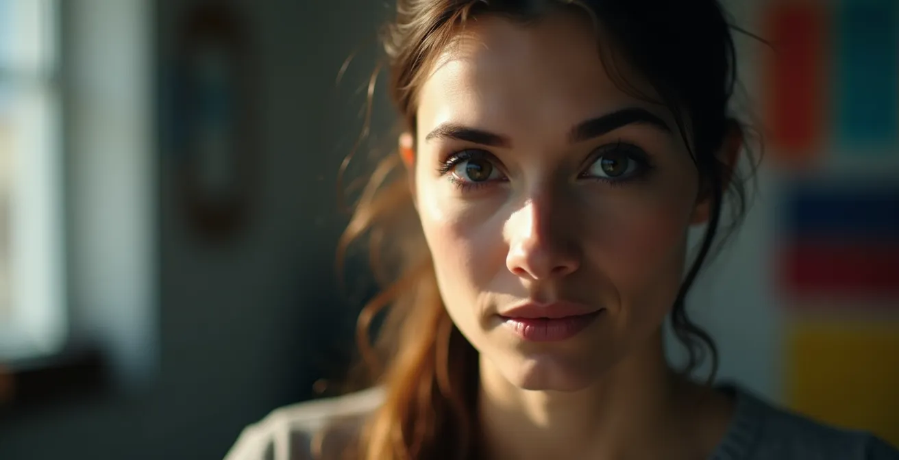 Porträt mit verschwommenem Hintergrund zeigt Wahrnehmungsverzerrung durch Attraktivität