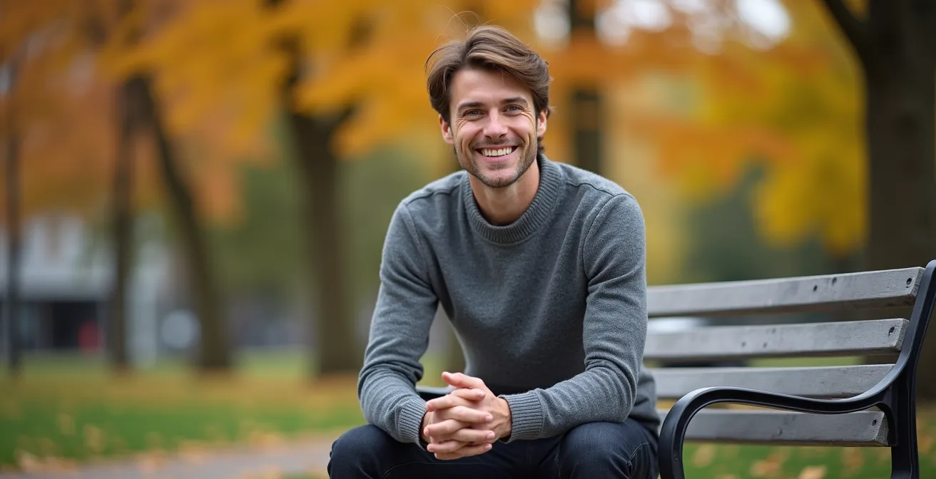 Darstellung verschiedener Körperhaltungen und deren psychologische Wirkung auf Dating-Profilen.