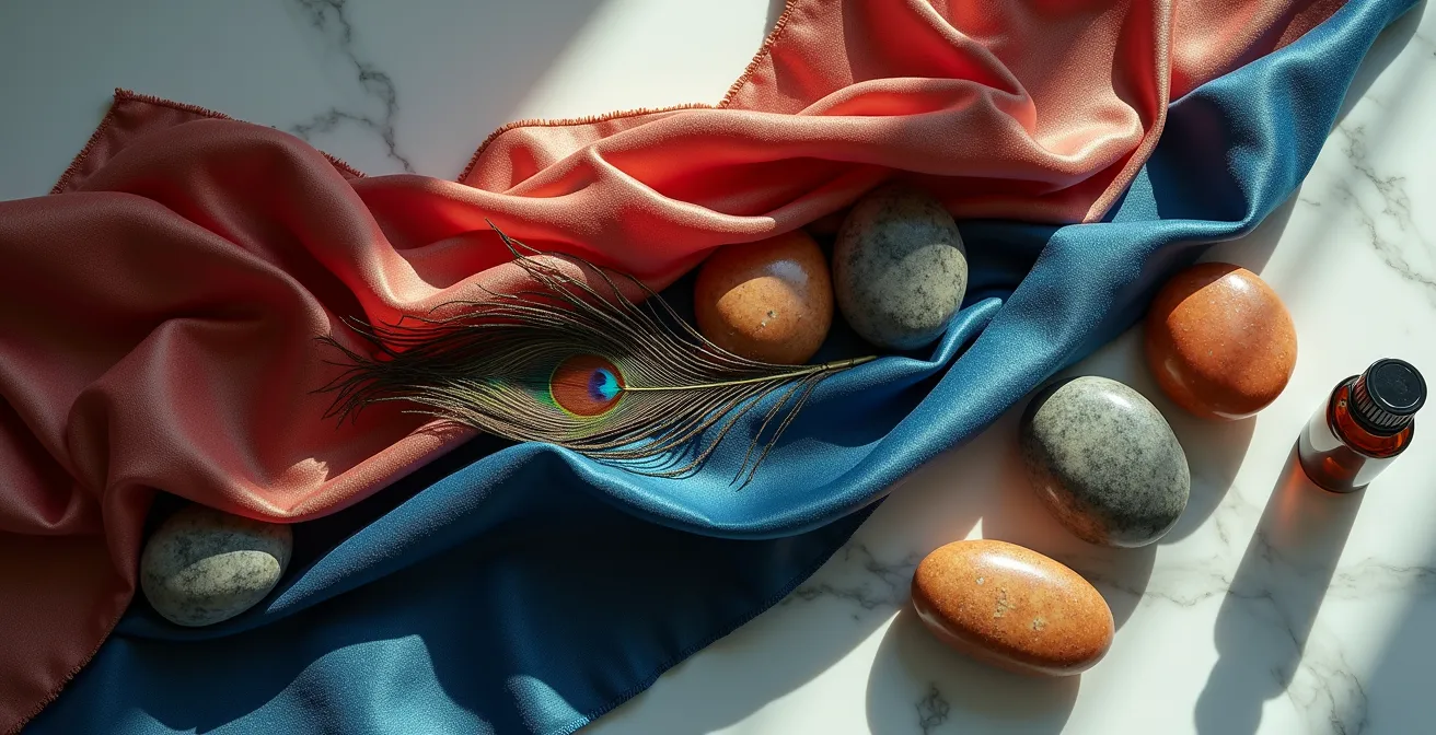 Symbolische Darstellung sexueller Vielfalt durch abstrakte Formen, die an verschiedene sinnliche Erfahrungen erinnern.